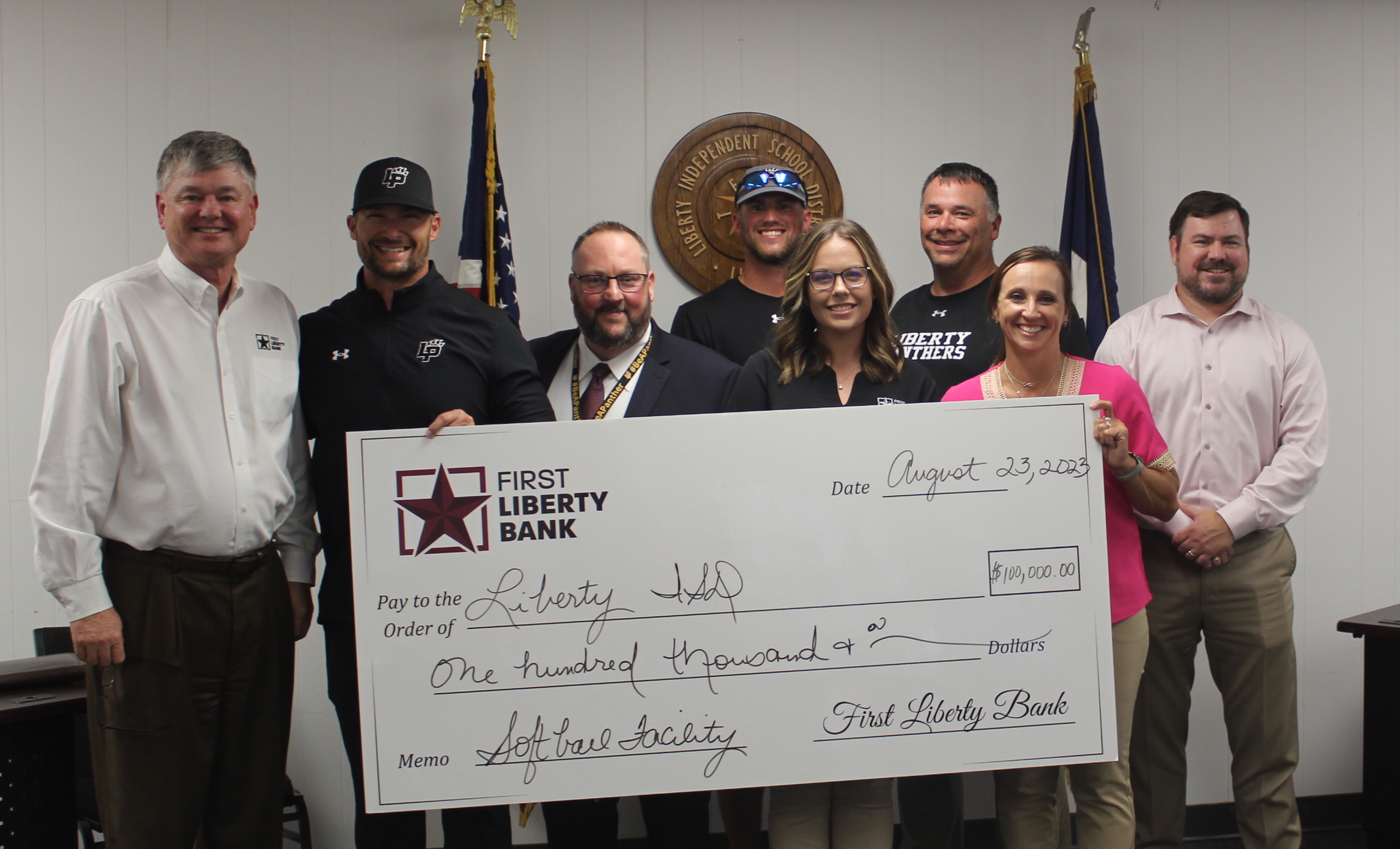 Liberty ISD adopts improvement plan, FLB makes contribution Liberty