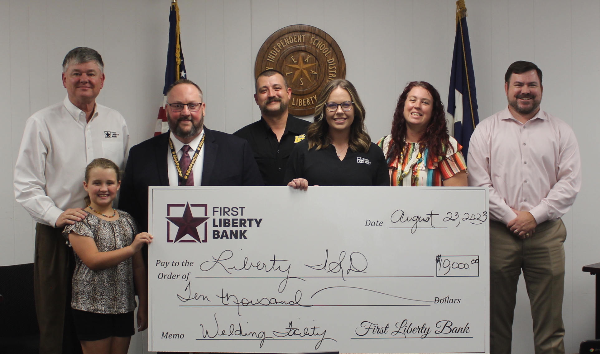 Liberty ISD adopts improvement plan, FLB makes contribution Liberty