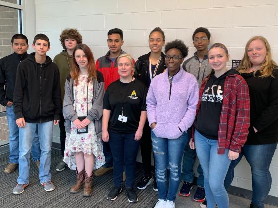 Contributed photo — Pictured here, from left in the front row, are Ivan Martinez, Rebecca Gilliam, Brianna Stickley, Destiny Chambers and Lilianna McNutt; and in back are Eduardo Rojas, Tucker Shilling, Ricardo Garcia, Morgan Vaughn, Makayden Moore and Cassity Jordan. Not pictured is Roberto Mendez. Article Image Alt Text
