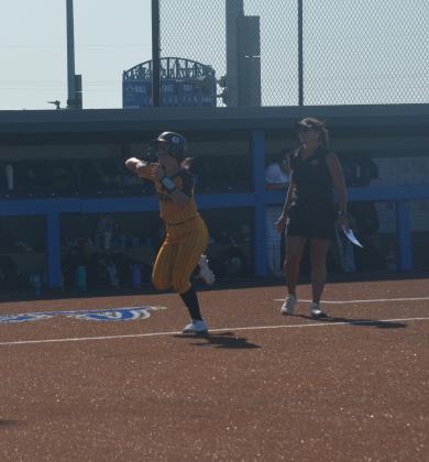 Reagan Williamson of Liberty rounds the bases after her third-inning homer gave the Lady Panthers a 7-2 lead in the third inning in game three against Lake Belton. Article Image Alt Text
