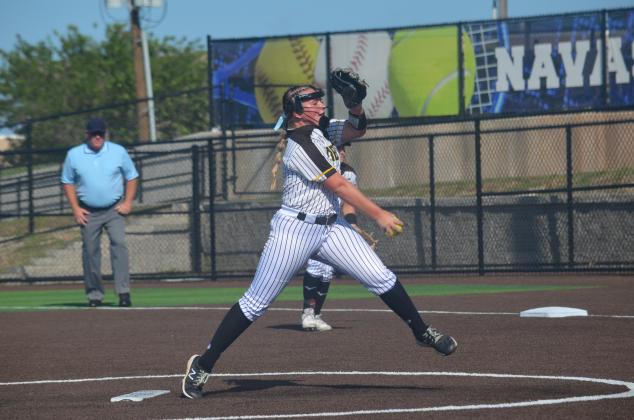 Kamdyn Chandler of Liberty limited Lake Belton to just a run on Friday evening in game one against Lake Belton. Article Image Alt Text
