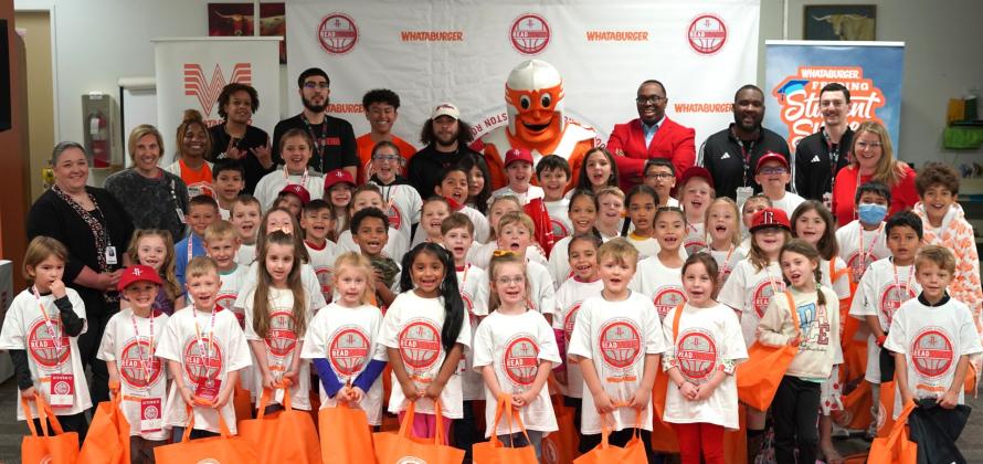 Tarkington Elementary School’s top 50 readers were treated to the Houston Rockets Read Nation Library Takeover. Contributed Photos Article Image Alt Text